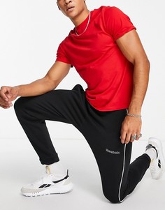 Черные джоггеры с логотипом и отделкой кантом Reebok Classics-Черный цвет