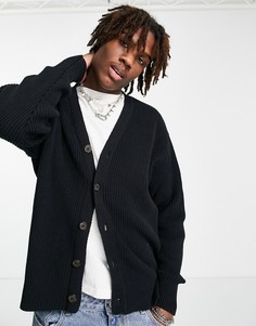 Черный вязаный кардиган в стиле "oversized" Topman-Черный цвет