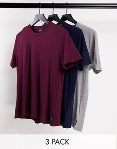 Набор из 3 футболок с вышивкой в рукописном стиле Ben Sherman-Разноцветный