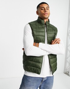 Оливковый жилет с легким наполнителем из пухового волокна Barbour Bretby-Зеленый цвет