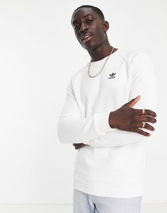 Белый свитшот с маленьким логотипом adidas Originals essentials