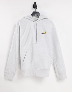 Серый oversized-худи с текстовым логотипом Carhartt WIP American