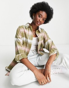 Удлиненный шакет в розовую клетку Hollister-Розовый цвет