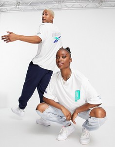 Белая oversized-футболка в стиле унисекс с принтом на спине Reebok x Prince-Белый