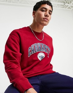 Красный свитшот в стиле oversized с принтом Carhartt WIP Berkeley