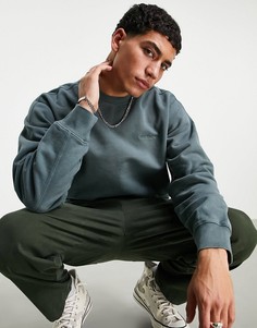 Зеленый свитшот с эффектом кислотной стирки Carhartt WIP ashfield-Зеленый цвет