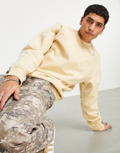 Коричневый свитшот с эффектом кислотной стирки Carhartt WIP ashfield-Коричневый цвет