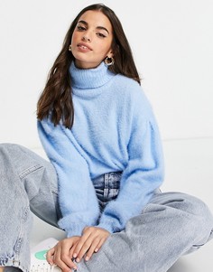 Свободный джемпер с высоким воротником Wednesdays Girl-Голубой