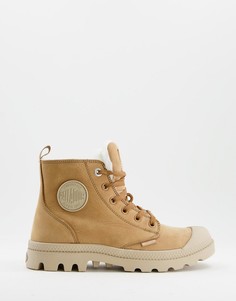 Высокие утепленные кроссовки на молнии из нубука коричневого цвета Palladium Pampa Hi Zip-Коричневый цвет