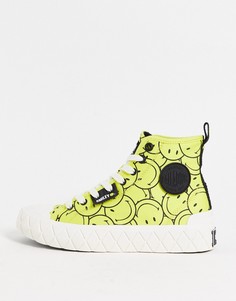 Желтые кроссовки со смайликами Palladium Palla Ace Oversmiley-Желтый