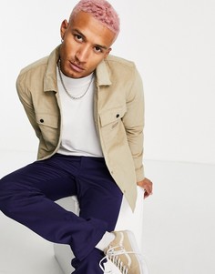 Рубашка из вельвета в рубчик цвета хаки Dickies Higginson-Зеленый цвет