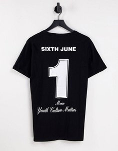 Черная футболка с принтом луны Sixth June-Черный цвет