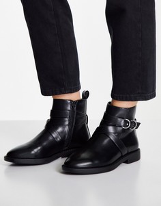 Черные ботинки на плоской подошве ASOS DESIGN Wide Fit Abby-Черный цвет
