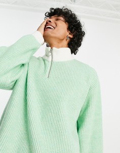 Шалфейно-зеленый джемпер в рубчик от комплекта ASOS DESIGN-Зеленый цвет