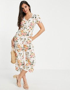 Комбинезон с объемными рукавами и принтом винограда Miss Selfridge-Белый