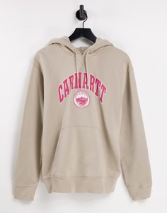 Бежевый худи в стиле oversized с принтом Carhartt WIP Berkeley-Светло-бежевый цвет