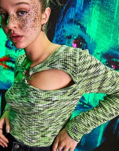 Джемпер окраски "шенье" с кольцом ASOS DESIGN-Голубой