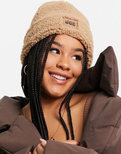 Шапка-бини из искусственного меха карамельного цвета UGG-Светло-бежевый цвет
