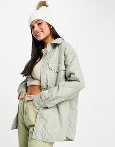 Стеганый шакет оливкового цвета Abercrombie & Fitch-Зеленый цвет