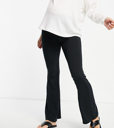 Черные расклешенные брюки Topshop Maternity-Черный цвет