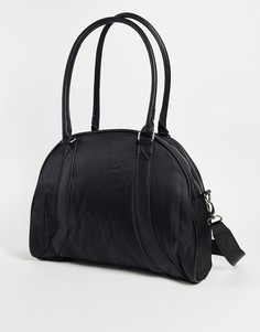 Черная спортивная дорожная сумка в стиле ретро из нейлона с плечевым ремнем ASOS DESIGN-Черный цвет