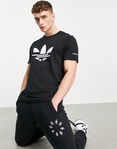 Черная футболка с крупным логотипом adidas Originals adicolor-Черный цвет