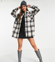 Oversized-шакет кремового цвета в клетку Vero Moda Tall-Разноцветный