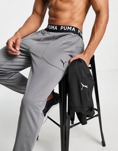 Темно-серые джоггеры с поясом с фирменной символикой Puma Training-Серый