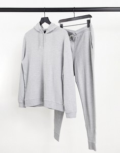 Легкий спортивный костюм серого меланжевого цвета ASOS DESIGN-Серый