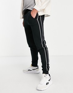 Черные трикотажные джоггеры от комплекта River Island-Черный цвет