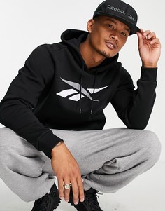 Черный худи с крупным логотипом Reebok-Черный цвет