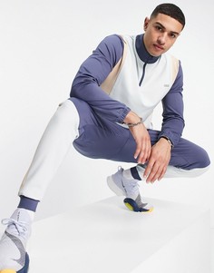 Спортивный свитшот с контрастными вставками и молнией длиной 1/4 ASOS 4505-Разноцветный