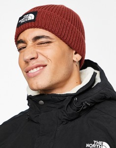 Красная шапка-бини с логотипом на отвороте The North Face-Красный