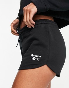 Черные шорты с логотипом Reebok-Черный цвет