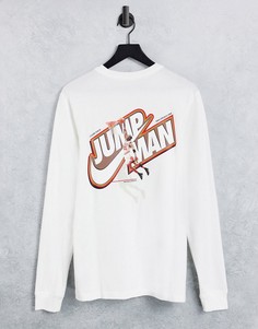 Белый лонгслив Nike Jordan Jumpman