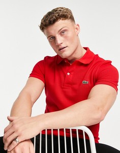 Красное узкое поло из пике Lacoste-Красный