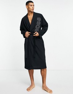Черный халат с большим логотипом BOSS Bodywear Identity-Черный цвет