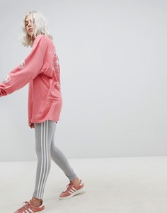 Серые леггинсы с тремя полосками adidas Originals adicolor-Серый