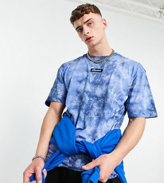 Синяя oversized-футболка с принтом тай-дай ellesse-Голубой