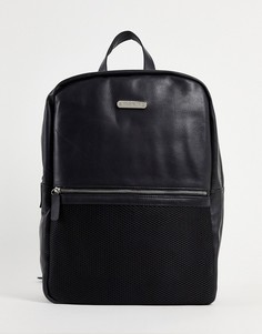 Кожаный рюкзак с сетчатым карманом Bolongaro Trevor-Черный цвет