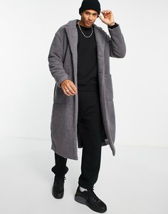 Серое удлиненное пальто Another Influence-Серый