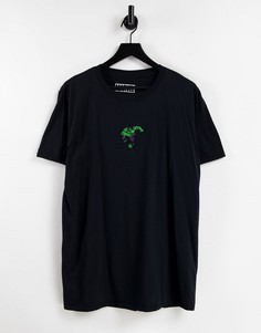 Oversized-футболка с вышивкой Халка-Черный цвет Poetic Brands