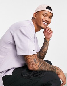 Сиреневая футболка с необработанным краем Bershka-Фиолетовый цвет