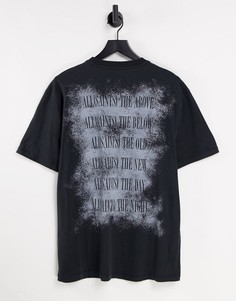 Черная фубтолка с печатным логотипом AllSaints Shadow Stamp-Черный цвет