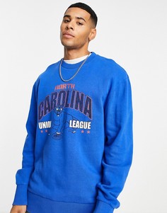 Синий свитшот с принтом "North Carolina" Topman-Голубой