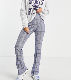 Узкие расклешенные брюки в клетку ASOS DESIGN Tall-Серый