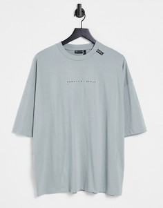 Темно-серая футболка в стиле oversized с принтом логотипа ASOS Unrvlld Spply-Серый