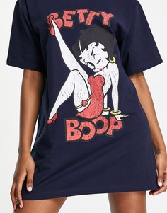 Темно-серая футболка для сна с принтом Betty Boop ASOS DESIGN-Серый
