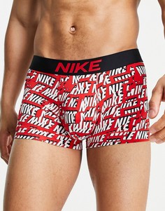 Красно-белые боксеры-брифы со сплошным логотипом Nike Essential Micro Special Edition-Красный