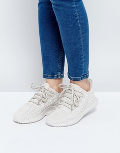 Бежевые кожаные кроссовки adidas Originals-Коричневый